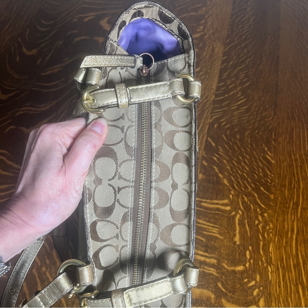 Coach Mosaic Gallery Patchwork Metallic Gold And … - image 6